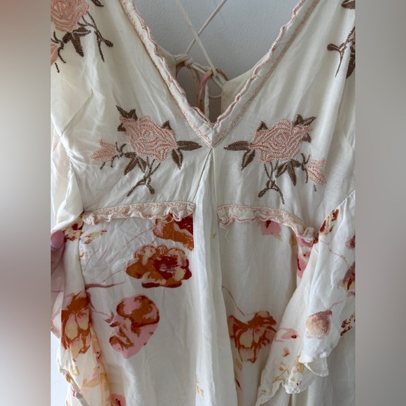 FREE PEOPLE Audrey Embroidered Maxi Dress in Ivory XS - Picture 13 of 16